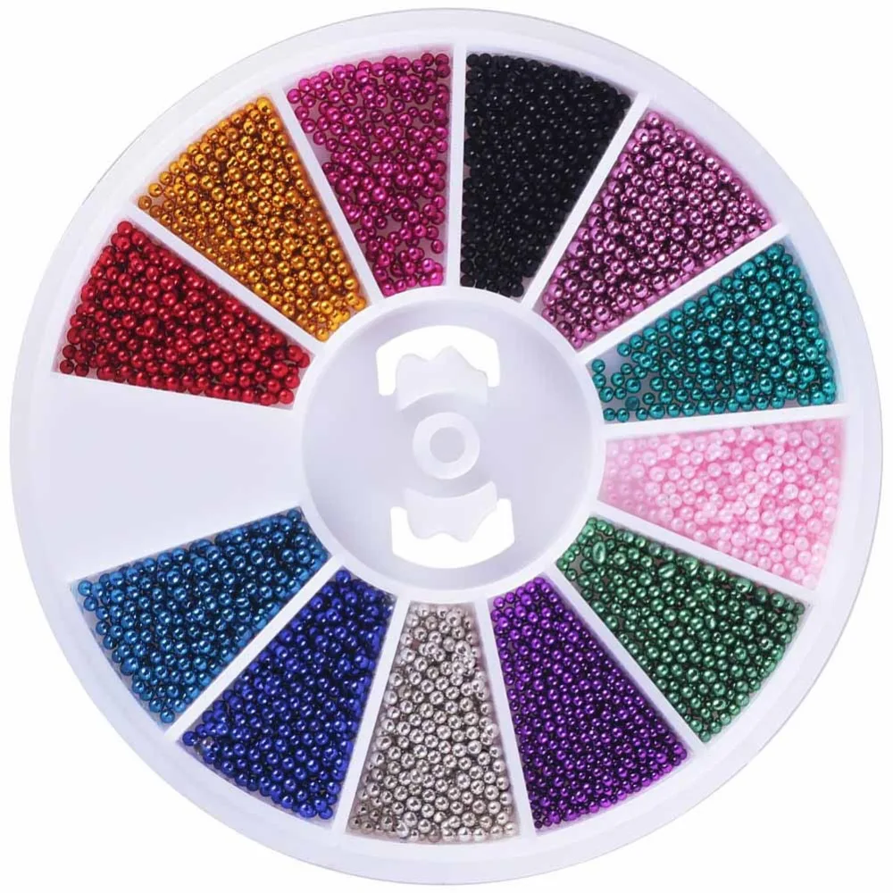 

Rhinestones for Nail Metal Beads Studs Nails Micro Beads Ball DIY Charm Caviar 3D Rhinestones Nail Art Decorations Manicure Tool