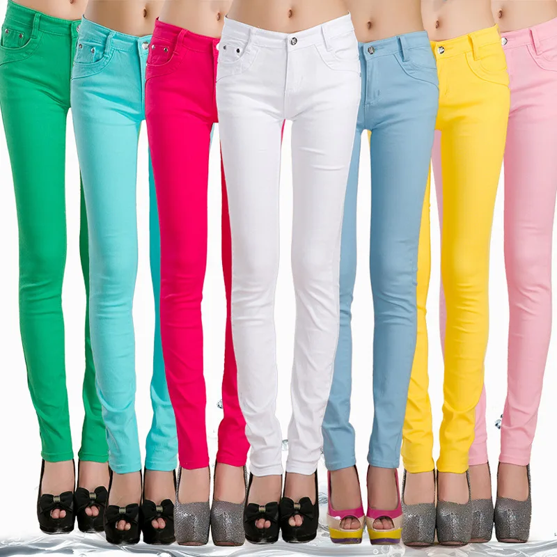 2018 Ladies High Waist Jeans Trousers Women Black White Women Pants Pencil Skinny Harem Pants Slim Elastic Pantalon Femme