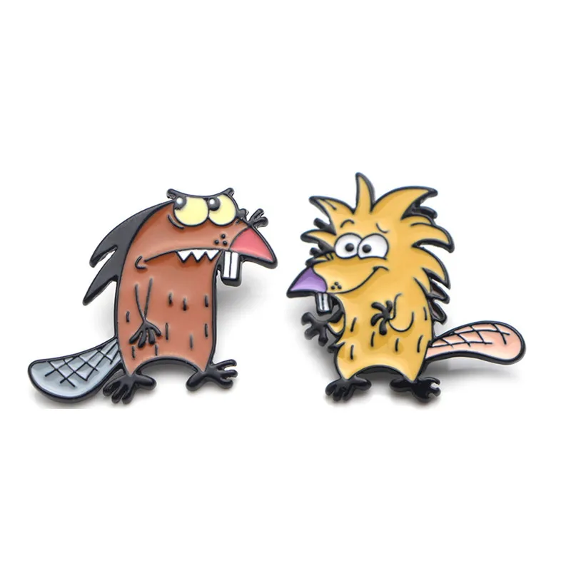 

DMLSKY The Angry Beaver Pins Animals Pins Enamel Pins and Brooches Lapel Pin Backpack Bags Badge Clothing Decoration Gifts M3488