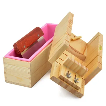

Loaf Soap Mould Silicone Wooden Mold Soap Making Tools Slicer Cutter DIY Carfts XHC88