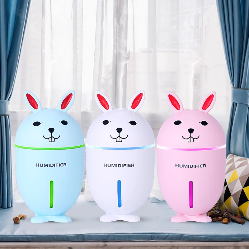 

3 In 1 Air Humidifier USB Ultrasonic Mini Fan LED Table Lamp 320ML Large Capacity USB Oil Aroma Diffuser Charge For Home Office