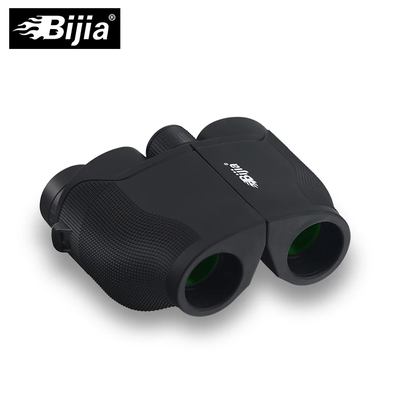 BIJIA 10x25 Porro система бинокулярный зеленый пленочное покрытие Профессиональный портативный бинокль телескоп для охоты спорта