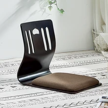 Tatami Zaisu – mobilier de salon sans pied en bois, 4 pièces/lot, coussin brun, finition foncée, Style japonais