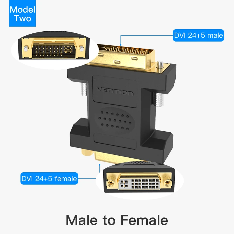 Vention DVI to DVI 24+ 5 адаптер Male-Female 2560 P преобразователь ТВЧ-сигналов для ПК ТВ-проектор коробка - Цвет: Male to Female