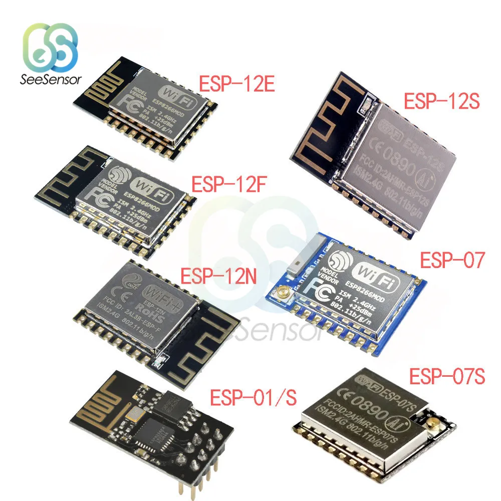 

1pcs ESP8266 ESP-01 ESP-01S ESP-07 ESP-07S ESP-12S ESP-12E ESP-12F ESP-12N serial WIFI wireless module wireless transceiver