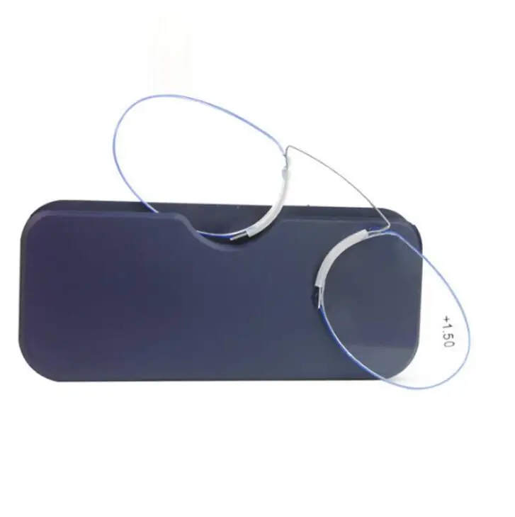 Glexal Pince Nez стильные портативные тонкие оптические очки для чтения без руки для мужчин и женщин+ 1,50+ 2,00+ 3,0 - Цвет оправы: Синий