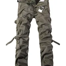 Мужские брюки Карго повседневные мужские брюки с несколькими карманами военный комбинезон мужские на открытом воздухе высококачественные длинные брюки 28-42 плюс размер ZH