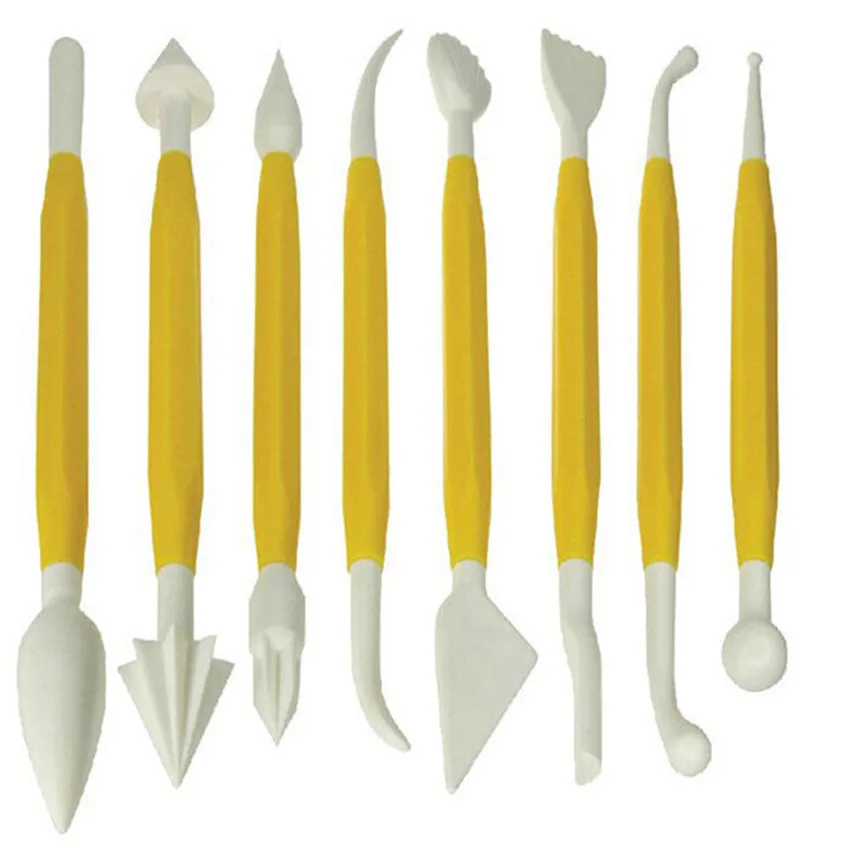 

8pcs/Lot 16 Patterns Plastic Fondant Cake Decorating Flower Sugar Craft Modelling Tools Clay Fondant Cake Decorating Tool