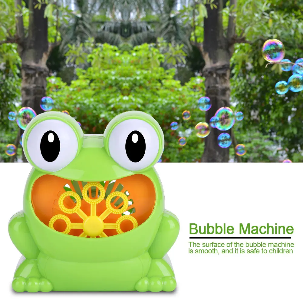 

New Cute Frog Automatic Bubble Machine Blower Maker Party Summer Outdoor Toy for Kids Wholesale And Drop Shipping