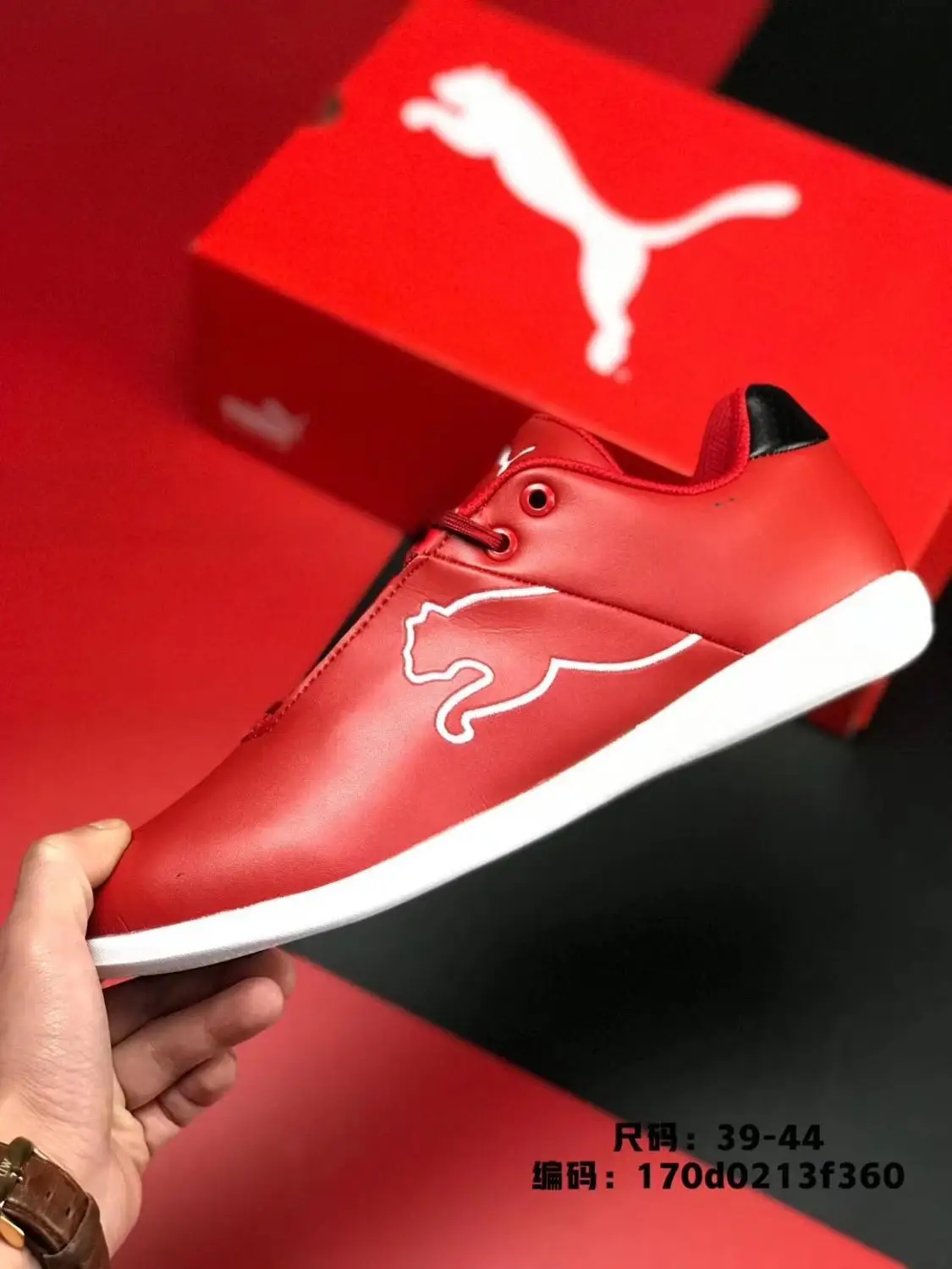 

2019 New 100% Leather FENTY X PUMA Men's SF FUTURE CAT CASUAL Skateboarding Shoes low-top Fe-rrari Moto-Inspired Sneaker 39-44