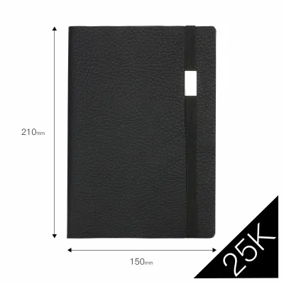 Черный деловой офисный бандажный блокнот с мягкой обложкой, блокнот для путешествий, многофункциональный бумажный планировщик с точечной сеткой А5 - Цвет: 25k Blank pages