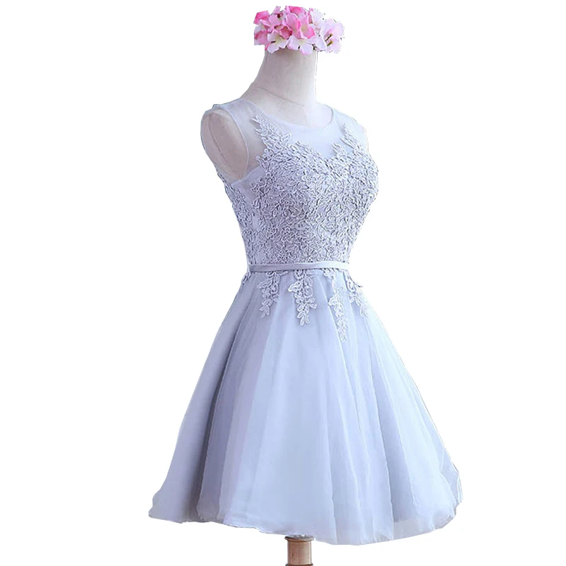 Cocktail dresses Vestidos de Fiesta Embroidery Scoop Short Pink