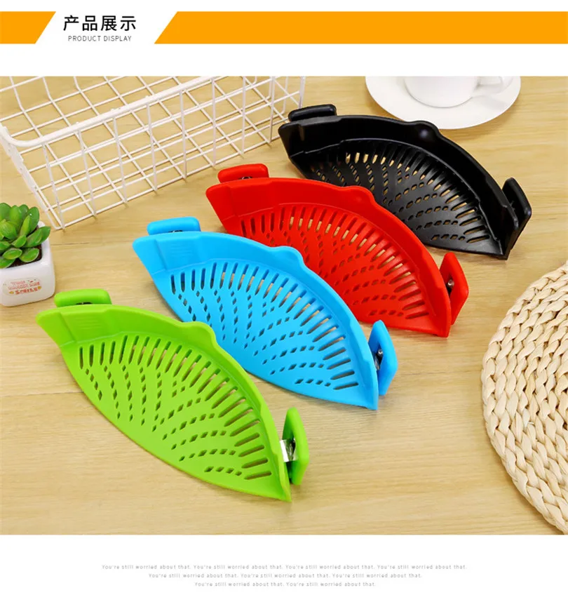 High Quality Silicone Snap Strainer with Clip Pot Strainer Drainer for Draining Excess Liquid Draining Pasta Vegetable Colander