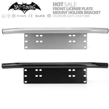 

Universal Black/Silver Aluminum Bull Bar Front Bumper License Plate Light Mounting Bracket Lamp Holder For Landrover For Jeep