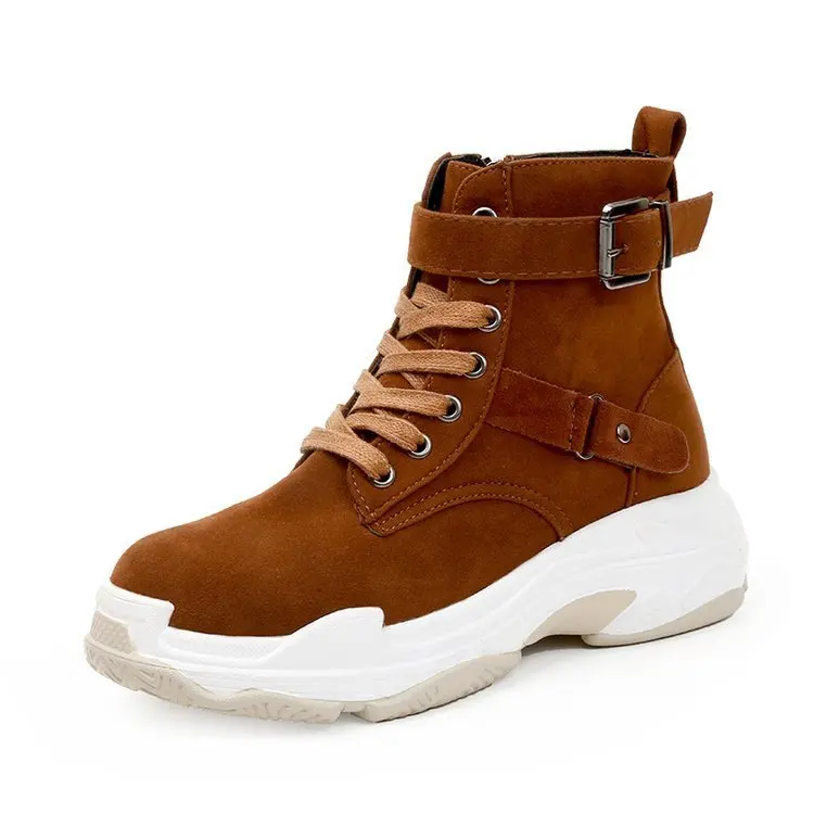

2018 autumn winter new women's boots with thick sole wind Martin boots fashion belt buckle foreign trade winter women's shoes