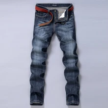 Gute qualität Männer Klassische stil Dünne Gerade JEANS Neue Herbst Männlichen Dark blue denim Hosen Lang Jeans Größe 38