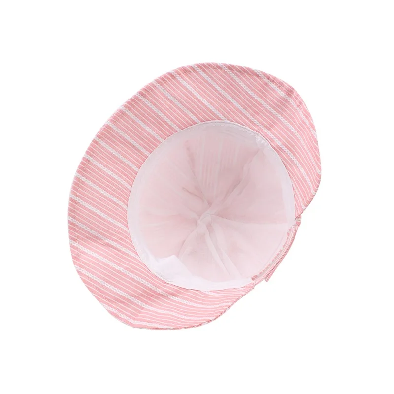 Fashion Rabbit Baby Hat Boy's Panama Cotton Striped Baby Cap Cute Ears Baby Sun Cap Brim Toddler Bucket Hat Baby Girls Clothing (6)