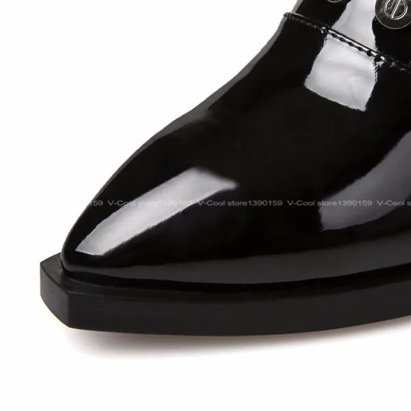 MEZEREON/Весенние Новые Брендовые женские туфли на платформе и толстом каблуке Модные женские очаровательные туфли-лодочки Женская обувь в стиле панк лакированные туфли-лодочки