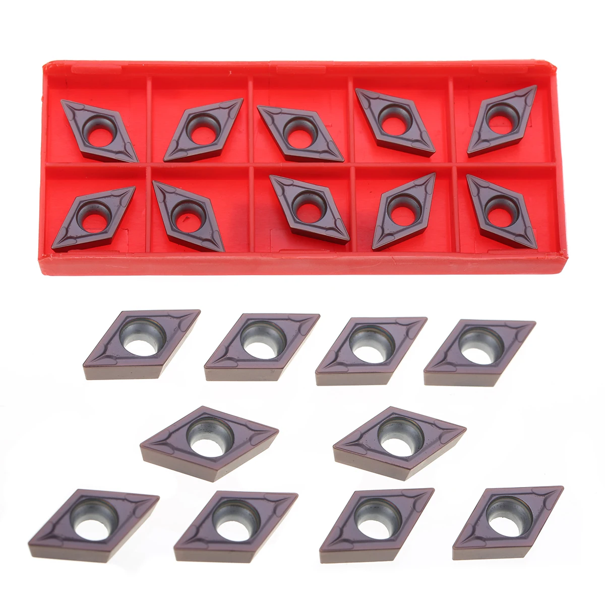 

10pcs DCMT11T304 VP15TF CNC Carbide Inserts High Hardness Blades Durable Lathe Turning Cutting Tool 20mm*6mm*4mm