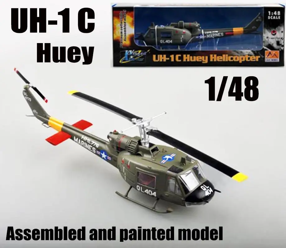 

US Marines Bell UH-1C Iroquois Huey 1/48 helicopter diecast plane Easy model