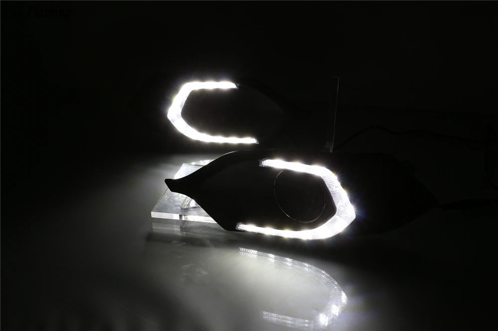 Автомобильный мигающий светодиодный DRL 2 шт дневные ходовые огни ABS Противотуманные фары Крышка для Mitsubishi Pajero Sport с поворотным сигналом