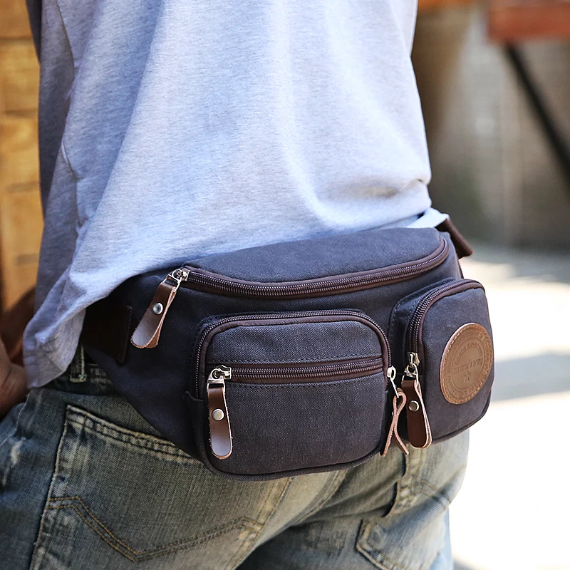 Muzee الرجال حقيبة قماشية للخصر حزمة محفظة المال الهاتف حقيبة بحزام الحقيبة للرجال الصدر Crossbody حقيبة الذكور فاني حزم البطن أكياس محفظة