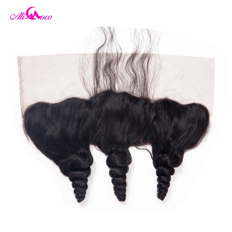 

Ali Coco Malaysian Loose Wave Lace Frontal Closure With Baby Hair Ear To Ear Lace Frontal 100 % Human Hair Weave Non-remy hair