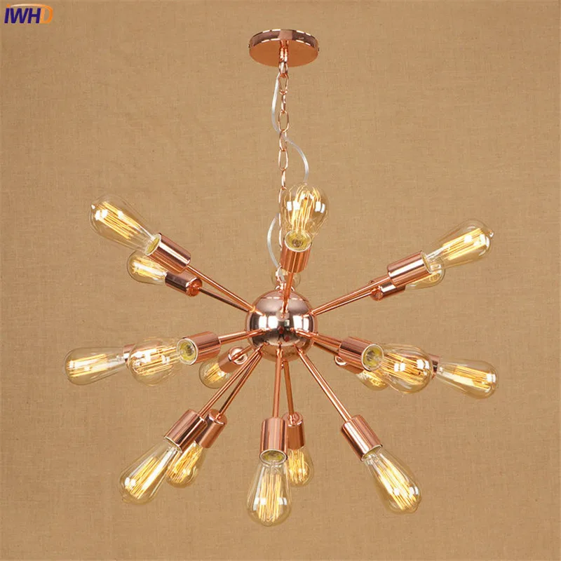 

IWHD Loft Style Lampe Vintage Pendant Lights Fixtures Spider Wrount Iron Retro LED Edison Industrial Light Suspension Luminaire
