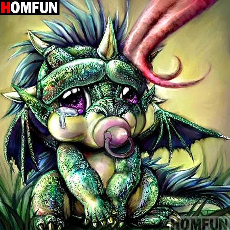 

HOMFUN Full Square/Round Drill 5D DIY Diamond Painting "Cartoon dragon" 3D Embroidery Cross Stitch 5D Home Decor A13972