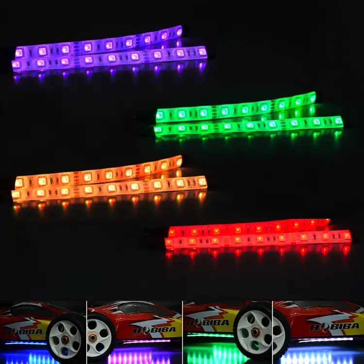 1set Running Drift Car Led Light Strip 3s 11 1v Colorful Led Chassis Lights Strobe Lamp With Switch For Rc Car Modified Diy Part Parts Accessories Aliexpress