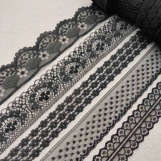 10 Yard Black Lace Ribbon African Lace Fabric DIY Webbing Decoration  Wedding Dress Sewing for Needlework Clothes Material Crafts