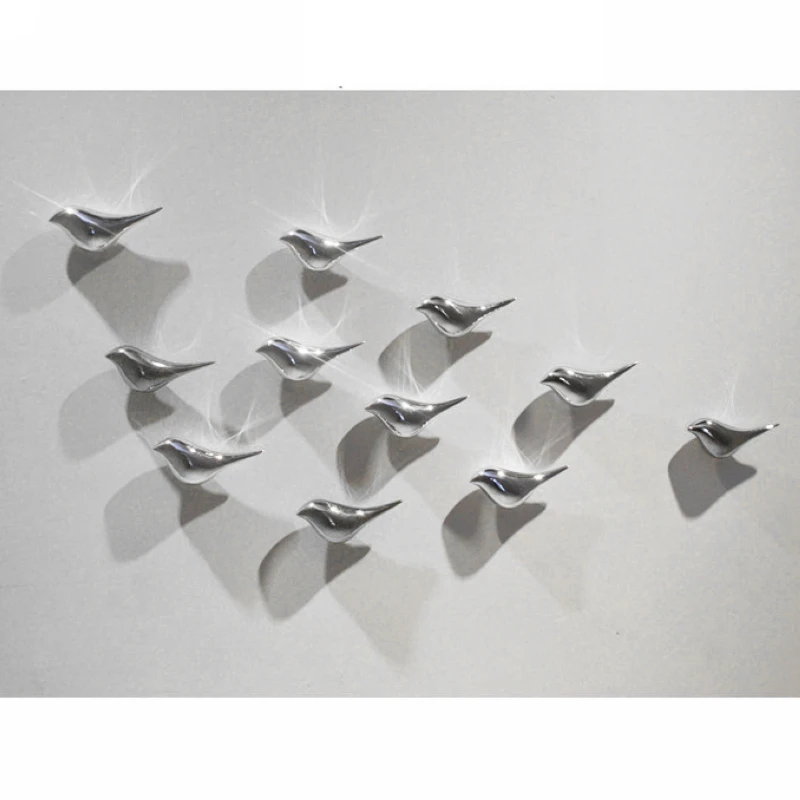 JX-LCLYL 3D Birds Shape Wall Hanging Resin Metal Plating Office Home Decorations S/L New
