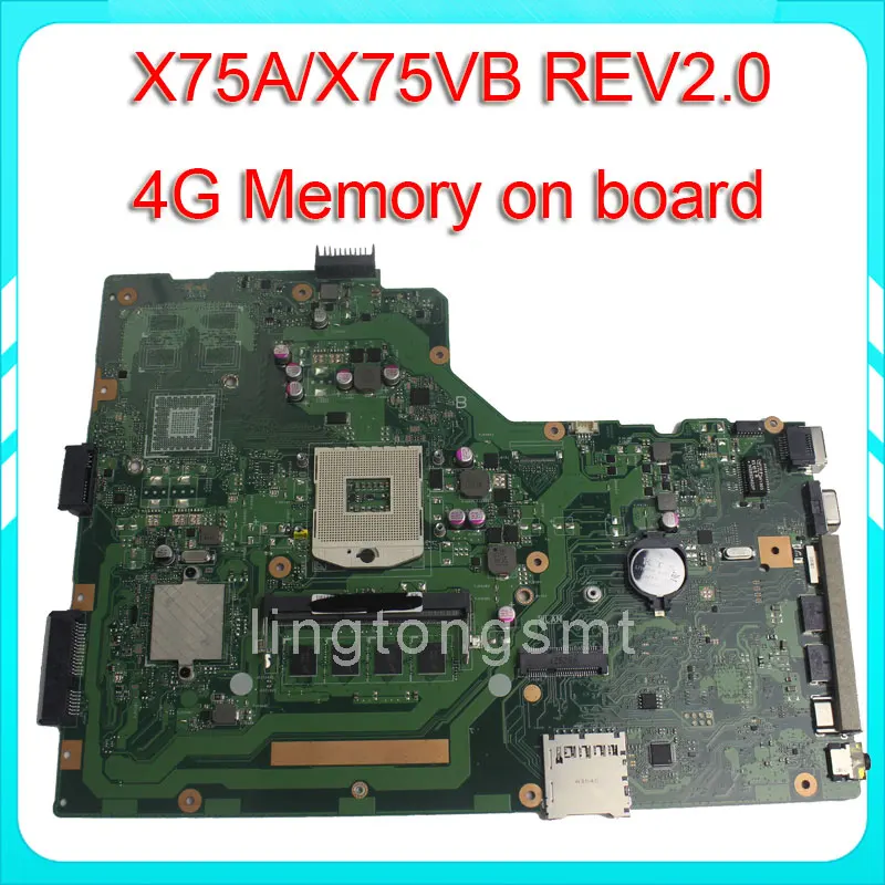 for ASUS X75A motherboard X75VB REV2 0 Mainboard 4G Memory On Board 100 test