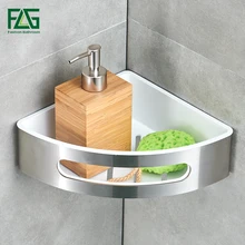FLG Bathroom Shelf 304 Stainless Steel & ABS Plastic Single Tier Bathroom Storage Basket Wall Shelf Bathroom Rack srj bathroom corner shelf 304 stainless steel bathroom toiletries storage rack single double rustproof storage triangle shelf
