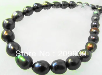 

free shipping NATURAL TAHITIAN GENUINE BLACK BLUE PEACOCK GREEN REDISH PEARL NECKLACE