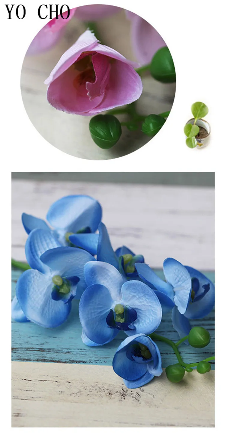 Home Wedding Decoration Fashion Orchid Artificial Flowers DIY Artificial Butterfly Orchid Silk Flower Bouquet Phalaenopsis