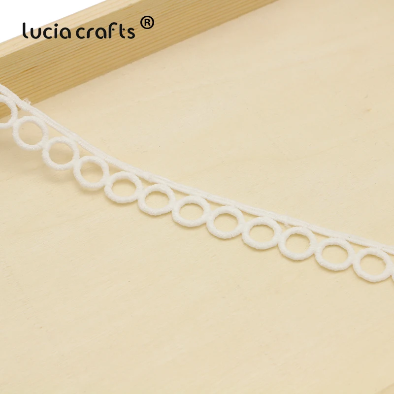 Lucia crafts 3 ярдов/партия белый круговой кружевной отделкой лента для самостоятельного пошива одежды Свадебная вечеринка Декор аксессуары материалы N0405