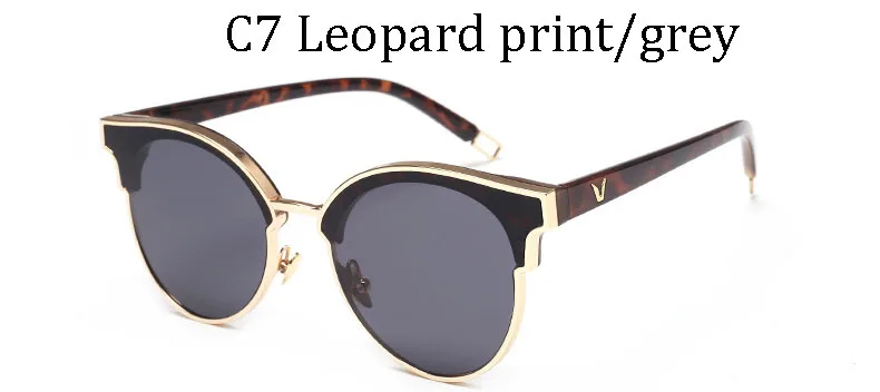 Fashion Retro V logo aoze sunglasses lady Designer Mirror sunglasses female Vintage sunglasses lens for men women UV400 - Цвет линз: 9045 C7