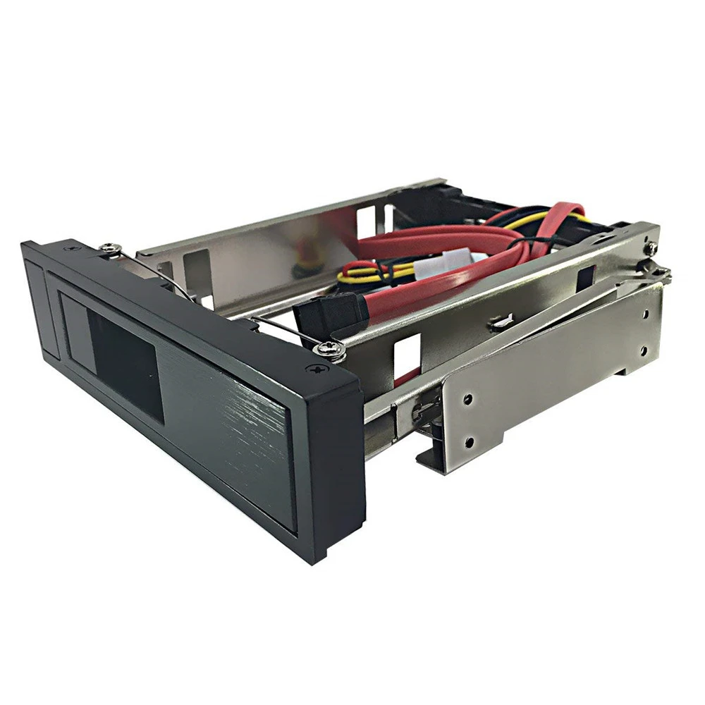 Internal 5.25 Inch CD-ROM HDD Mobile Rack Mounting Bracket Frame Enclosure with SATA Cable for 3.5 Inch SATA I/II/III Hard Drive