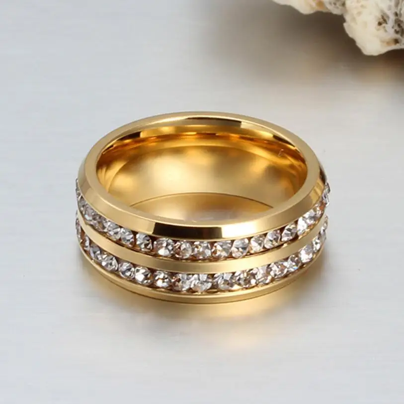 

Fashion Unisex Titanium Steel Ring Men Women Wedding Band Silver Gold Size 6-13 Jewelry Delicate