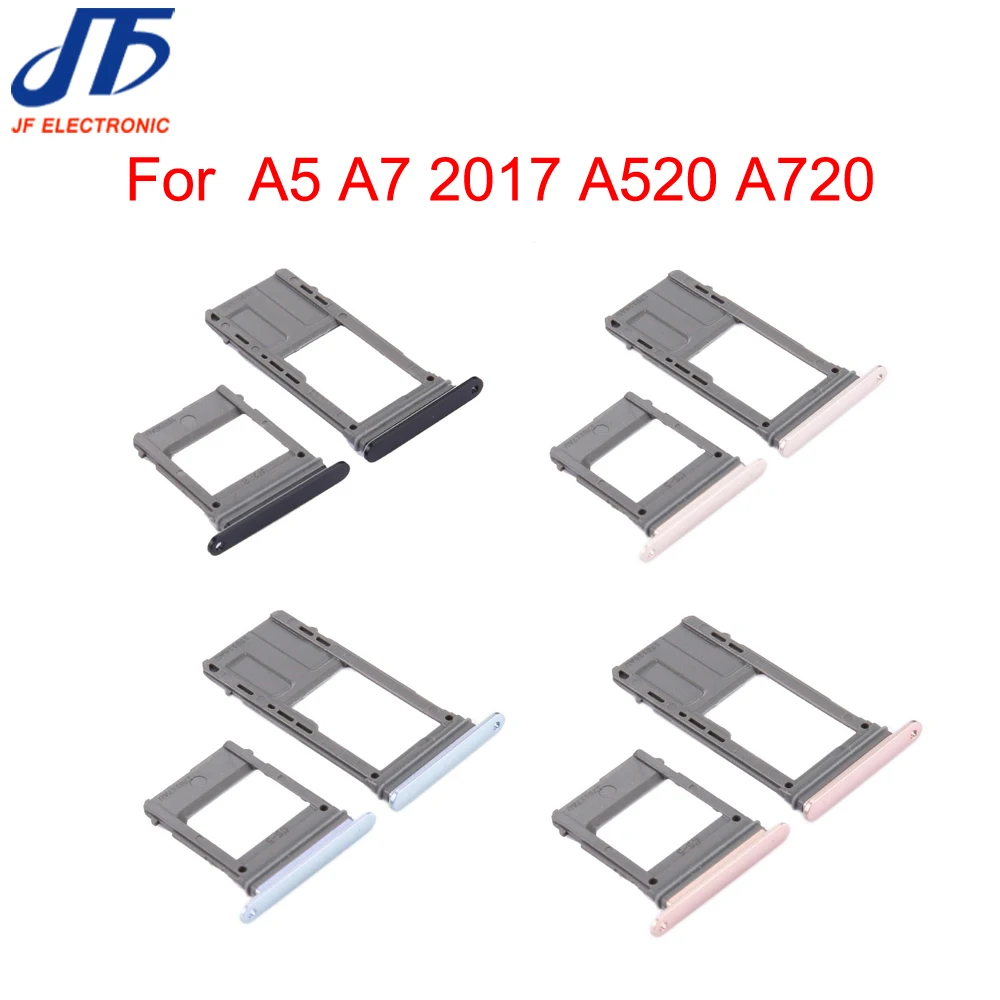 

50PCS/Lot Single & Dual SIM Card Tray Slot SD Card Holder Adapter Repair Parts For Samsung Galaxy A520 A720 / A5 A7 2017