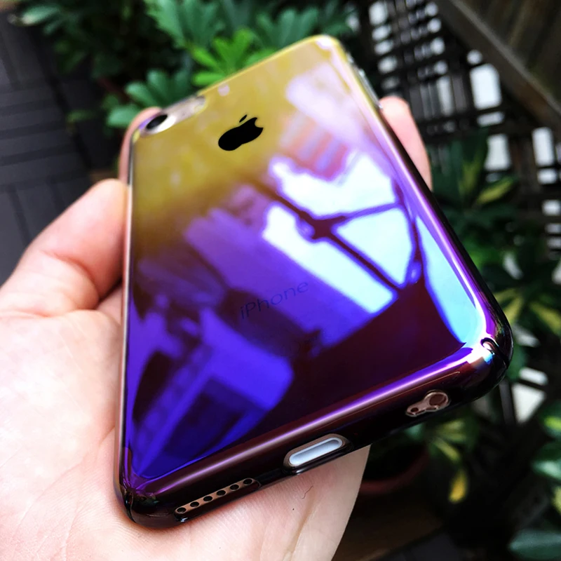 

Boucho Gradient Phone Case For Iphone X XS MAX XR 6 6s 7 8 Plus Anti-knock Hard PC Cases Back Cover For iphone 7 8 plus Case