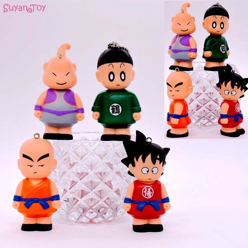 

Dragon Ball Z Super Saiyan Goku Krillin Majin Buu Chaos Anime PVC Figure Action Figures Toys Q Version Gifts Brinquedos Keychain