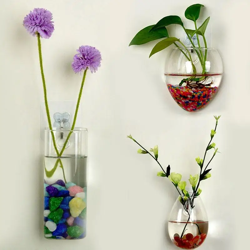 Wall Glass Hydroponic Water Plants Flower Clear Container Indoor