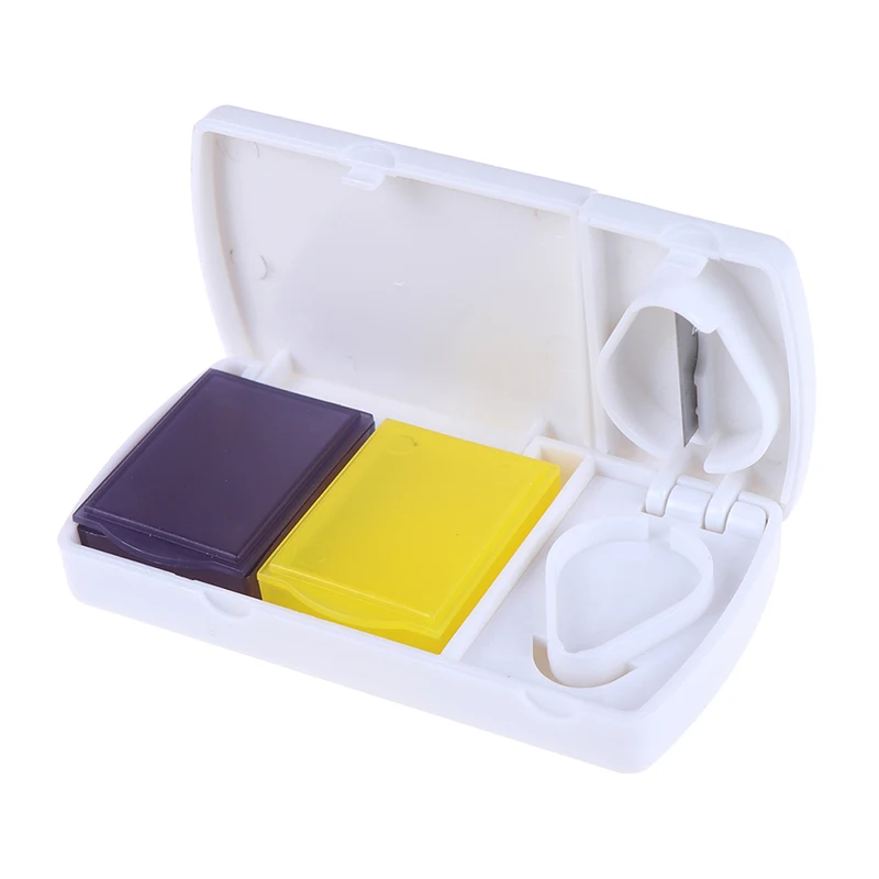 3 цвета нож для разрезания таблеток разделитель чехол для хранения таблеток коробка для резки таблеток коробка для таблеток резак для лекарств Дробилка Измельчитель - Цвет: Белый