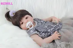 Полное Силиконовое боди Reborn младенцев игрушечные лошадки реалистичные 22 "Кукла новорожденного для девочек для малыша мода подарок на день