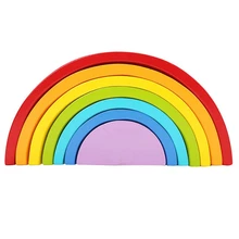 Abay горячий Радужный штабелер деревянная головоломка вложения креативный строительный блок WB-04