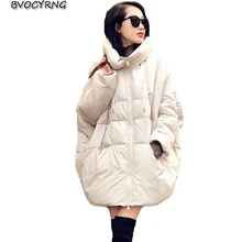 Европейская зимняя новая свободная одежда с капюшоном женская модная накидка длинный толстый пуховик пальто женские зимние топы