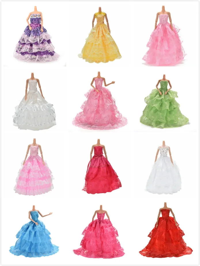 Fashion Doll Dress Costume Elegant Lady Wedding Dress For Girl Doll Dress Clothes For 1/6 BJD Doll Dresses Gift Toy