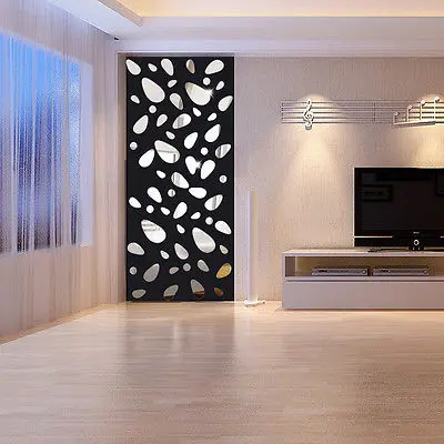 12 قطع 3d مرآة ملصقات الحائط البيضوي الاكريليك للإزالة diy جدار صائق لديكور غرفة حمام